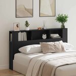 vidaXL Cabinet de Tête de Lit Chêne noir 180 x 18.5 x 102.5 cm