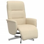 vidaXL Fauteuil inclinable avec repose-pied crème tissu