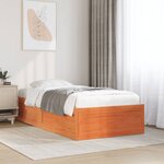 vidaXL Cadre de lit sans matelas cire marron 90x190 cm bois pin massif