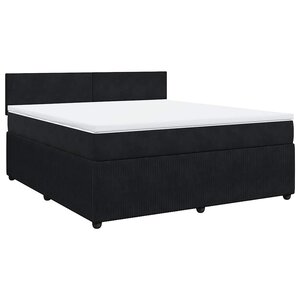 vidaXL Sommier à lattes de lit avec matelas Noir 180x200 cm Velours
