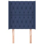 vidaXL Tête de lit avec oreilles Bleu 83x16x118/128 cm Tissu