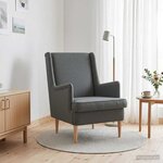 vidaXL Fauteuil Gris foncé Tissu