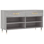vidaXL Banc à chaussures sonoma gris 102x35x55 cm bois d'ingénierie