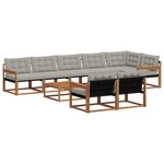 vidaXL Ensemble de canapés d'extérieur 9 Pièces Gris Naturel et Clair