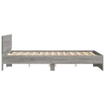 vidaXL Cadre de lit avec tête de lit sonoma gris 150x200 cm