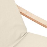 vidaXL Chaise de relaxation avec repose-pied Crème Tissu