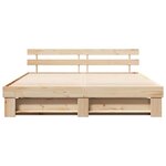 vidaXL Cadre de lit avec tête de lit Marron 200 x 200 cm Pin massif