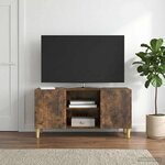 vidaXL Meuble TV Chêne fumé 102 x 34 5 x 50 cm Bois d'ingénierie