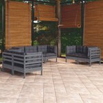 vidaXL Salon de jardin 7 Pièces avec coussins bois de pin massif