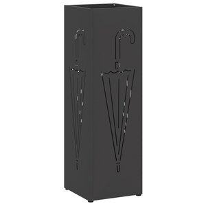 vidaXL Porte-parapluie avec stockage Noir 15 5 x 15 5 x 49 cm Métal