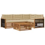 vidaXL Ensemble de canapés d'extérieur 5 Pièces Naturel et Beige