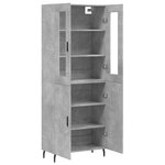 vidaXL Buffet haut Gris béton 69 5x34x180 cm Bois d'ingénierie