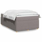 vidaXL Sommier à lattes de lit avec matelas taupe 120x190 cm tissu