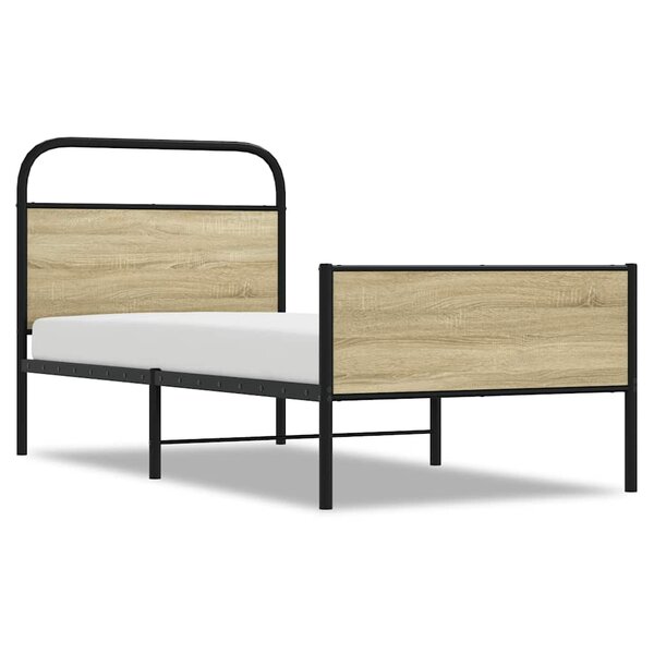 vidaXL Cadre de lit sans matelas 75x190cm chêne sonoma bois ingénierie