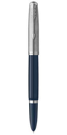 Parker 51 stylo plume  corps résine bleu nuit + capuchon inox poli  plume moyenne  coffret cadeau