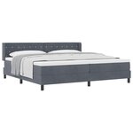 vidaXL Lit à ressorts avec matelas Gris foncé 200 x 200 cm Polyester