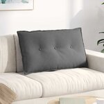 vidaXL Coussin de Dos Gris foncé 80 x 50 cm Tissu en microfibre