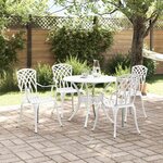 vidaXL Ensemble de salle à manger pour jardin 5 Pièces Blanc Aluminium