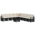 vidaXL Ensemble de canapé de jardin 10 pc Noir polyrotin