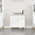 vidaXL Meuble d'évier blanc 58x33x60 cm bois d'ingénierie