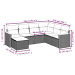 vidaXL Salon de jardin avec coussins 7Pièces mélange beige résine tressée