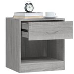 vidaXL Tables de chevet 2 Pièces avec tiroir Sonoma gris