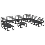 vidaXL Ensemble de canapé de jardin 11 Pièces Noir 70 x 70 x 32 cm
