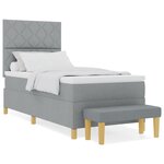 vidaXL Lit à ressorts avec matelas Gris clair 90 x 200 cm tissu