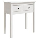 vidaXL Table console Blanc 70x35x75 cm Bois massif de pin