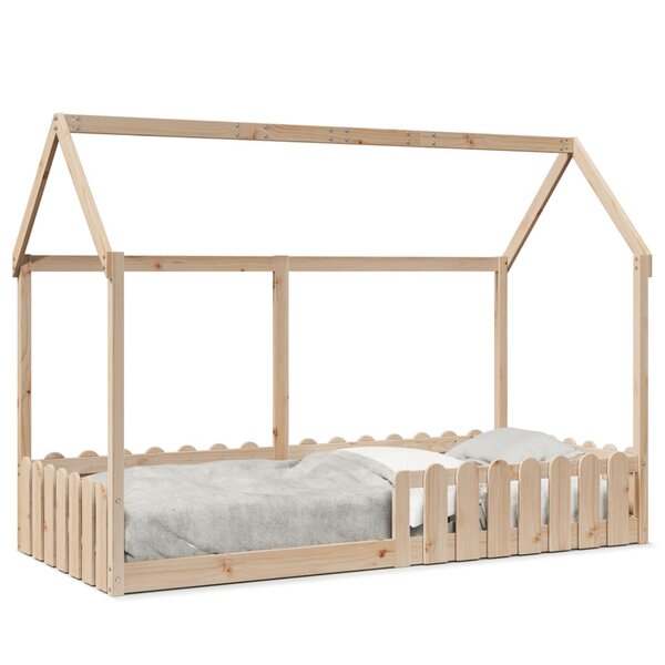 vidaXL Cadre de lit d'enfants forme de maison sans matelas pin massif