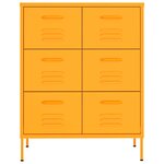 vidaXL Armoire à tiroirs Jaune moutarde 80x35x101 5 cm Acier
