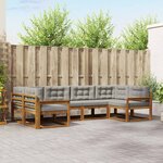 vidaXL Ensemble de canapés d'extérieur 6 Pièces Gris Naturel et Clair