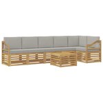 vidaXL Ensemble de canapés d'extérieur 7 Pièces Blanc et gris clair