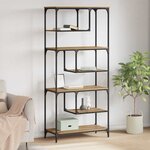 vidaXL Bibliothèque chêne artisanal 81 x 36 x 176 cm Bois d'ingénierie