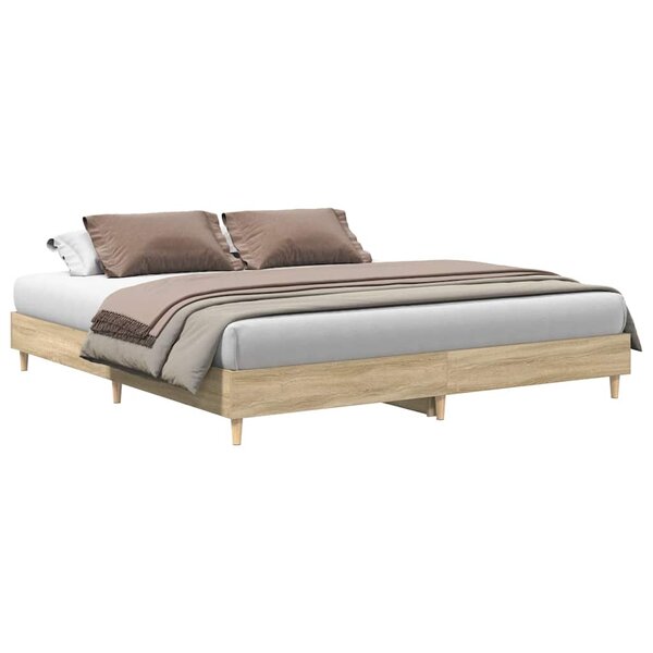 vidaXL Cadre de lit sans matelas chêne sonoma 200x200 cm