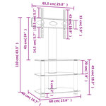 vidaXL Meuble TV d'angle 3 niveaux pour 32-70 pouces noir et argenté