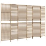 vidaXL Cloison de séparation 6 panneaux beige résine tressée