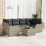 vidaXL Ensemble de canapé de jardin 7 Pièces Gris clair 55 x 55 x 37 cm