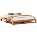 vidaXL Cadre de lit sans matelas cire marron 200x200cm bois pin massif