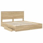 vidaXL Lit de Rangement Chêne Sonoma 180 x 200 cm Bois d'ingénierie