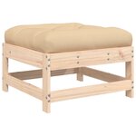 vidaXL Salon de jardin 8 Pièces avec coussins bois massif