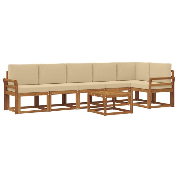 vidaXL Ensemble de canapés d'extérieur 7 pc Naturel et Beige