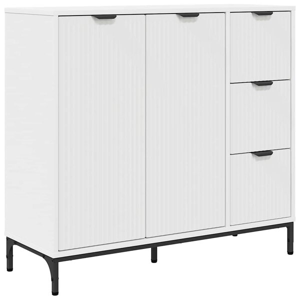 vidaXL Buffet avec tiroir Blanc 89 5 x 33 x 82 cm Bois d'ingénierie