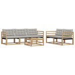 vidaXL Ensemble de canapés d'extérieur 6 Pièces Blanc et gris clair