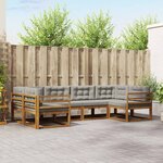 vidaXL Ensemble de canapés d'extérieur 6 Pièces Gris Naturel et Clair