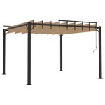 vidaXL Tonnelle avec toit à persienne 3x3 m Taupe Tissu et aluminium