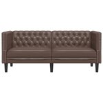vidaXL Canapé à 2 places Chesterfield marron similicuir