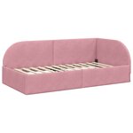 vidaXL Cadre de lit d'angle avec tête de lit Rose 90 x 200 cm Velours
