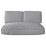 vidaXL Set de coussins de palette 3 Pièces Gris 120 x 80 x 12 cm