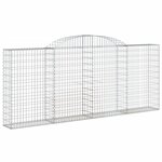 vidaXL Paniers à gabions arqués 7 Pièces 300x30x120/140 cm fer galvanisé